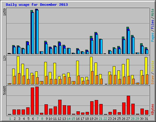 Daily usage for December 2013