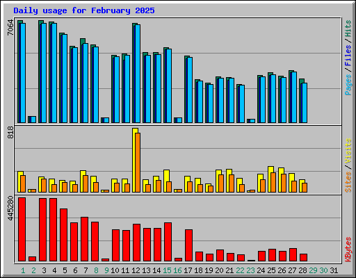 Daily usage for February 2025