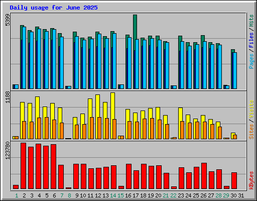 Daily usage for June 2025