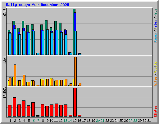 Daily usage for December 2025