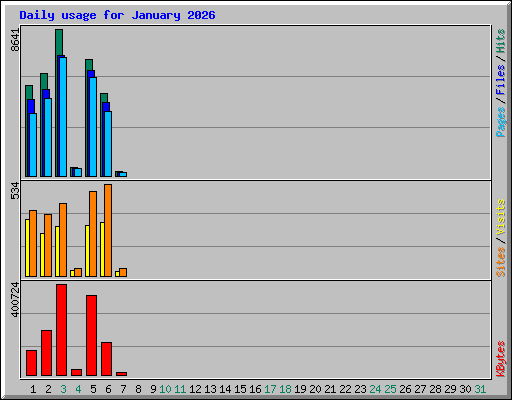 Daily usage for January 2026