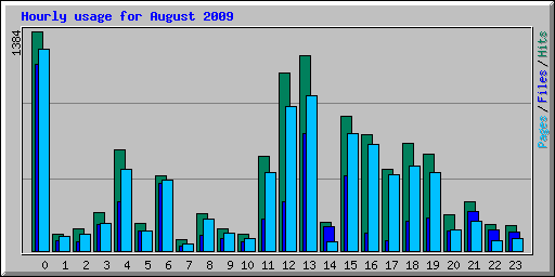 Hourly usage for August 2009