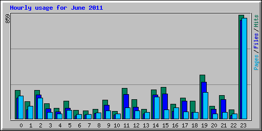 Hourly usage for June 2011