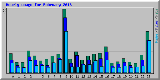 Hourly usage for February 2013