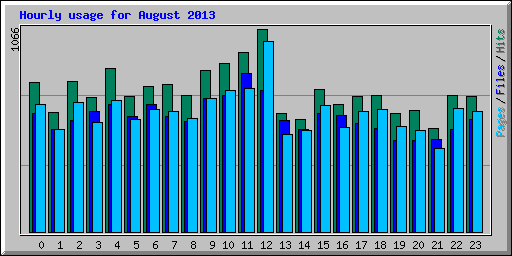 Hourly usage for August 2013