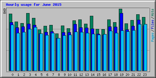 Hourly usage for June 2015