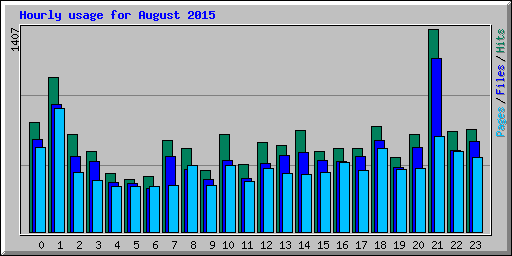 Hourly usage for August 2015