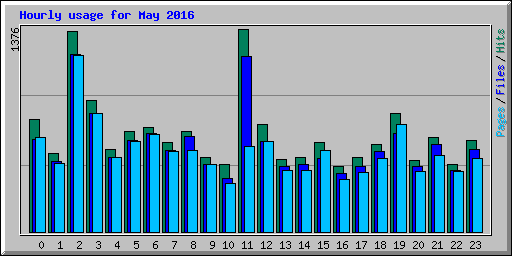 Hourly usage for May 2016