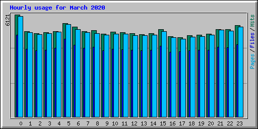 Hourly usage for March 2020